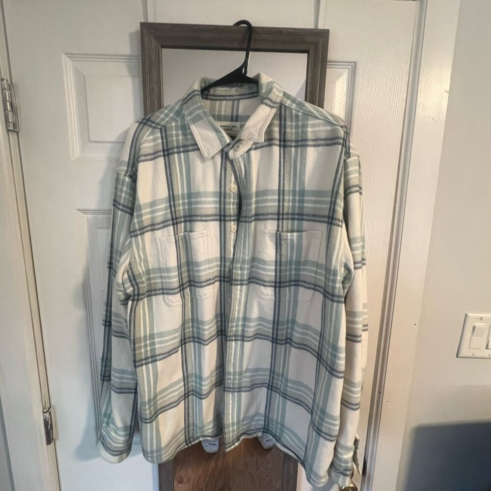 Mens button down plaid shirt